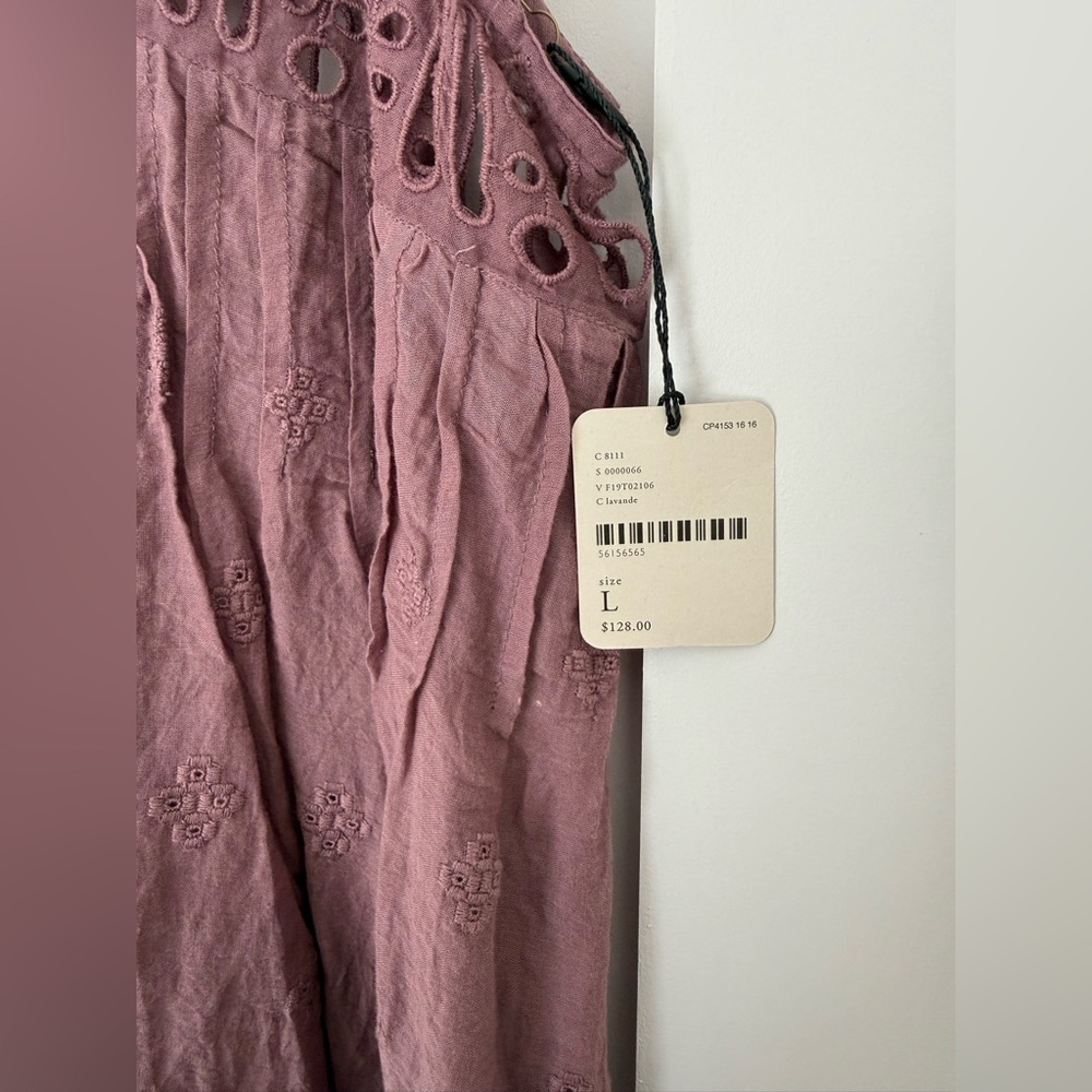 Free People FP One Eloise Crochet Lace Sleeveless Top Lavender Boho NWT L - Picture 4 of 7